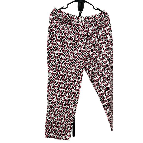 Talbots Womens Size 8 Stretch Ankle Pants With Butterfly Print - Picture 3 of 8
